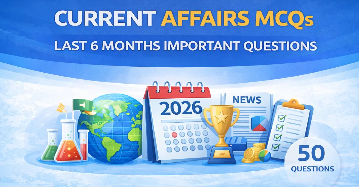 Current Affairs MCQs 2026 Last 6 Months Important Questions For Competitive Exams
